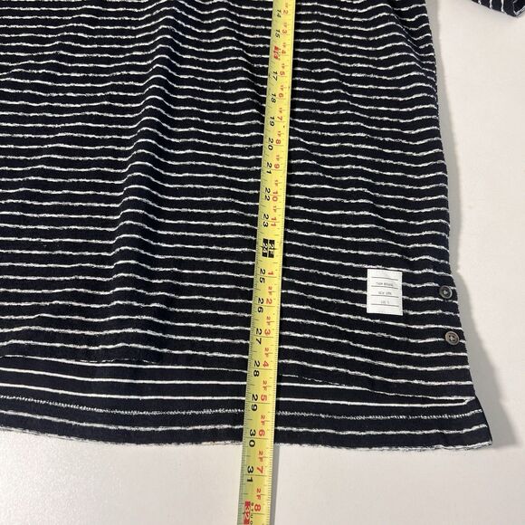 Thom Browne Knit Polo Mens 5 Blue Terry Short Sleeve Striped Collared Luxury - Picture 7 of 8